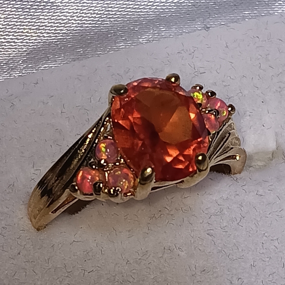 5.3ct. Natural orange sapphire gold ring - Picture 17 of 17